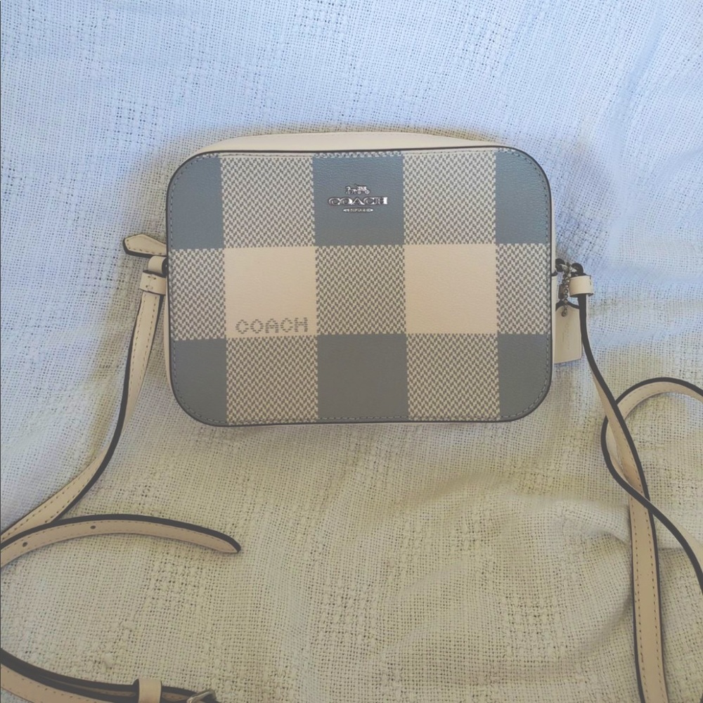 Coach Buffalo Plaid Mini Camera Bag Crossbody